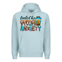 Blue Mist fueled by coffee and anxiety Premium Hoodie - Zillion Design Studio