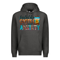 Charcoal Heather fueled by coffee and anxiety Premium Hoodie - Zillion Design Studio