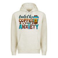 Oatmeal Heather fueled by coffee and anxiety Premium Hoodie - Zillion Design Studio