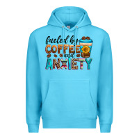 Ocean Blue fueled by coffee and anxiety Premium Hoodie - Zillion Design Studio