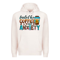 Pale Pink fueled by coffee and anxiety Premium Hoodie - Zillion Design Studio