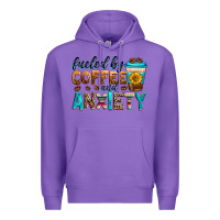 Purple fueled by coffee and anxiety Premium Hoodie - Zillion Design Studio