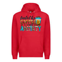 Red fueled by coffee and anxiety Premium Hoodie - Zillion Design Studio