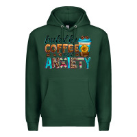 Sports Green fueled by coffee and anxiety Premium Hoodie - Zillion Design Studio