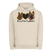 Pigment French Oak peace love shepherd Urban Hoodie - RanaPortraitStore