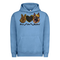 Pigment Pebble Blue peace love shepherd Urban Hoodie - RanaPortraitStore