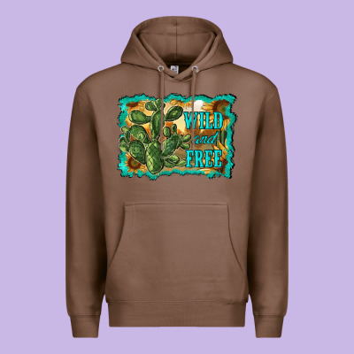 Wild And Free Cactus Premium Hoodie Designed By Ranaportraitstore