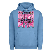 Pigment Pebble Blue i wear pink for my mom Urban Hoodie - Zillion Design Studio