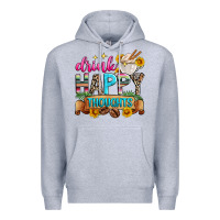 Heather Grey drink happy thoughts Premium Hoodie - Zillion Design Studio