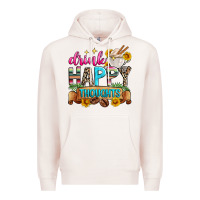 Pale Pink drink happy thoughts Premium Hoodie - Zillion Design Studio