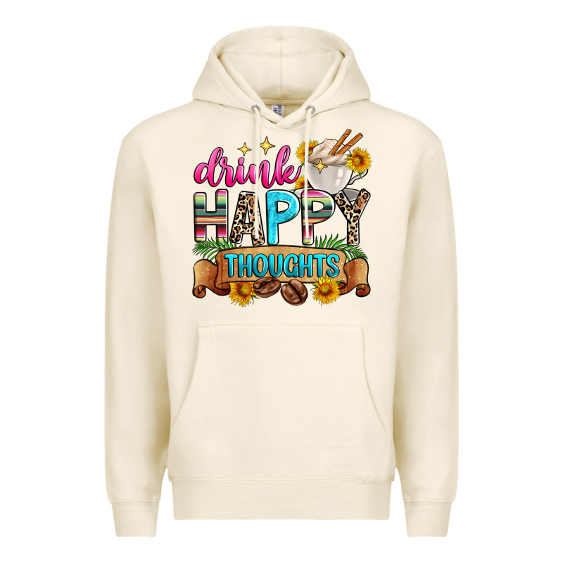 Drink Happy Thoughts Premium Hoodie by Zillion Design Studio | Teevron