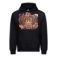 Black i run on caffeine and kisses Urban Hoodie - Zillion Design Studio