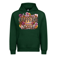 Forest Green i run on caffeine and kisses Urban Hoodie - Zillion Design Studio