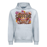 Heather Grey i run on caffeine and kisses Urban Hoodie - Zillion Design Studio