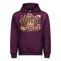 Mauve Wine i run on caffeine and kisses Urban Hoodie - Zillion Design Studio