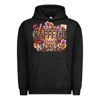 Pigment Black i run on caffeine and kisses Urban Hoodie - Zillion Design Studio