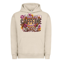 Pigment French Oak i run on caffeine and kisses Urban Hoodie - Zillion Design Studio