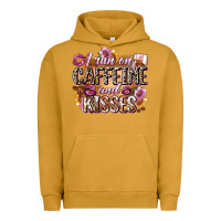 Pigment Peanut Butter i run on caffeine and kisses Urban Hoodie - Zillion Design Studio