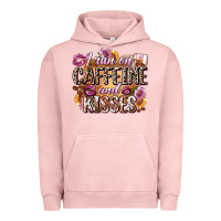 Pigment Salmon i run on caffeine and kisses Urban Hoodie - Zillion Design Studio