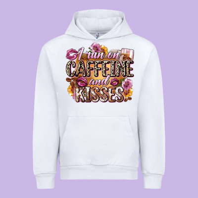 I Run On Caffeine And Kisses Urban Hoodie Designed By Zillion Design Studio