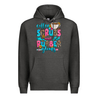 Charcoal Heather coffee scrubs and rubber gloves Premium Hoodie - Zillion Design Studio
