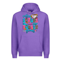 Purple coffee scrubs and rubber gloves Premium Hoodie - Zillion Design Studio