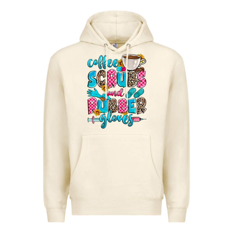 Coffee Scrubs And Rubber Gloves Premium Hoodie by Zillion Design Studio | Teevron