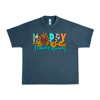 Midnight Navy Happy Thanksgiving Urban Heavy Tee - Artiststas