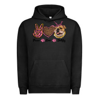 Pigment Black peace love bulldog Urban Hoodie - RanaPortraitStore