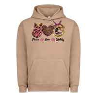 Pigment Burro peace love bulldog Urban Hoodie - RanaPortraitStore