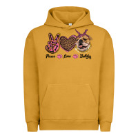 Pigment Peanut Butter peace love bulldog Urban Hoodie - RanaPortraitStore