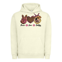 Pigment Pistachio peace love bulldog Urban Hoodie - RanaPortraitStore