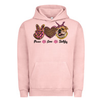 Pigment Salmon peace love bulldog Urban Hoodie - RanaPortraitStore