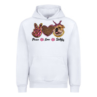 White peace love bulldog Urban Hoodie - RanaPortraitStore