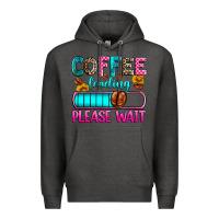 Charcoal Heather coffee loading please wait Premium Hoodie - Zillion Design Studio