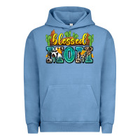 Pigment Pebble Blue blessed mom Urban Hoodie - Zillion Design Studio