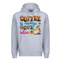 Heather Grey coffee is always good idea Premium Hoodie - Zillion Design Studio