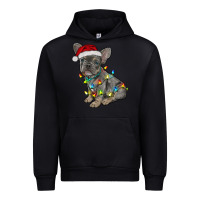 Black christmas french bulldog Urban Hoodie - RanaPortraitStore