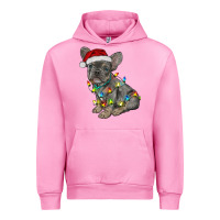 Fuchsia Pink christmas french bulldog Urban Hoodie - RanaPortraitStore