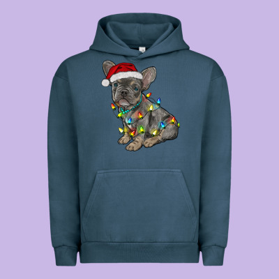Christmas French Bulldog Urban Hoodie Designed By Ranaportraitstore