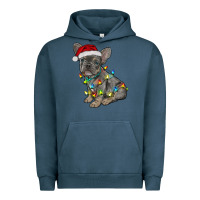 Pigment Midnight Navy christmas french bulldog Urban Hoodie - RanaPortraitStore