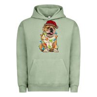 Pigment Oil Green christmas bulldog Urban Hoodie - RanaPortraitStore