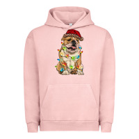 Pigment Salmon christmas bulldog Urban Hoodie - RanaPortraitStore