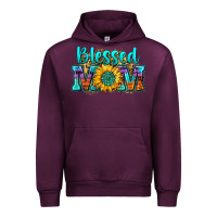 Mauve Wine blessed mom sunflower Urban Hoodie - Zillion Design Studio