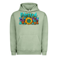 Pigment Oil Green blessed mom sunflower Urban Hoodie - Zillion Design Studio