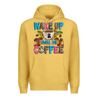 Antique Gold wake up and smell the coffee Premium Hoodie - Zillion Design Studio