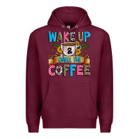 Burgundy wake up and smell the coffee Premium Hoodie - Zillion Design Studio