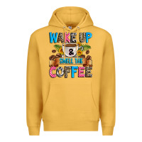 Mustard wake up and smell the coffee Premium Hoodie - Zillion Design Studio