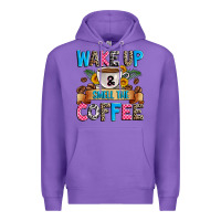 Purple wake up and smell the coffee Premium Hoodie - Zillion Design Studio