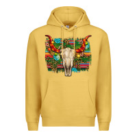 Antique Gold western christmas bull skull Premium Hoodie - RanaPortraitStore